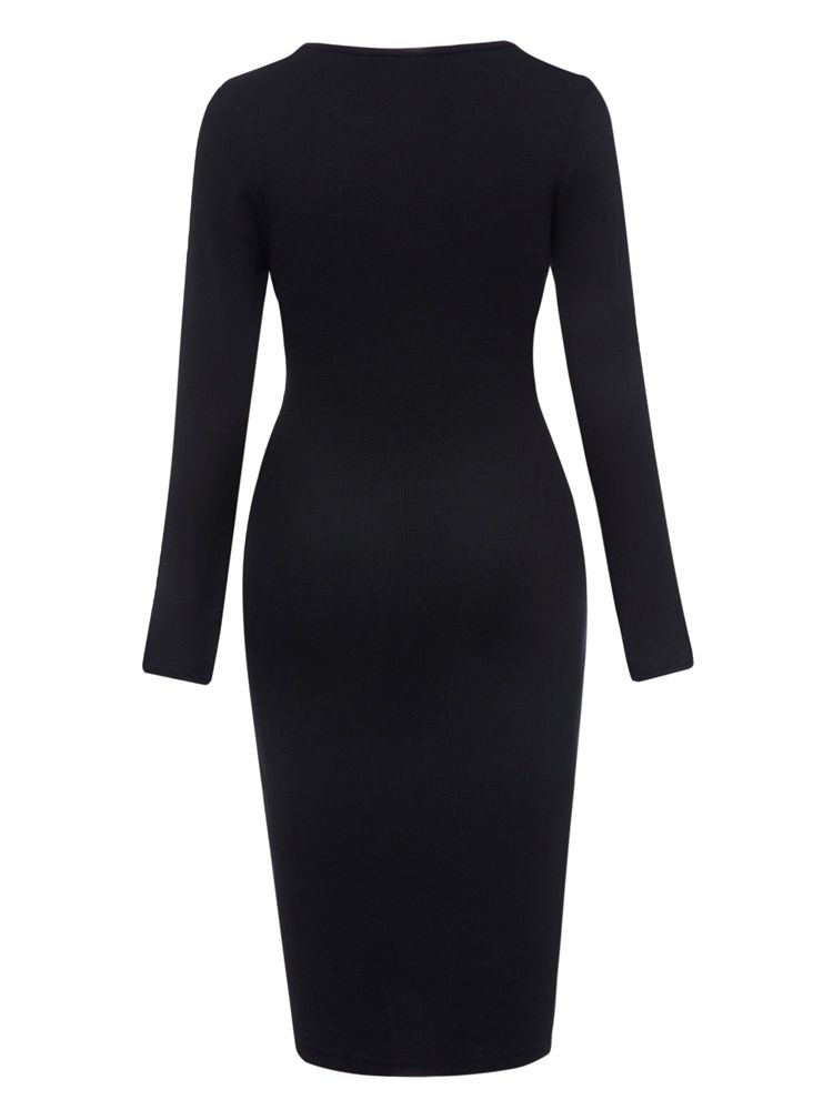 Naisten Läpikuultava Mesh Patchwork Bodycon -mekko