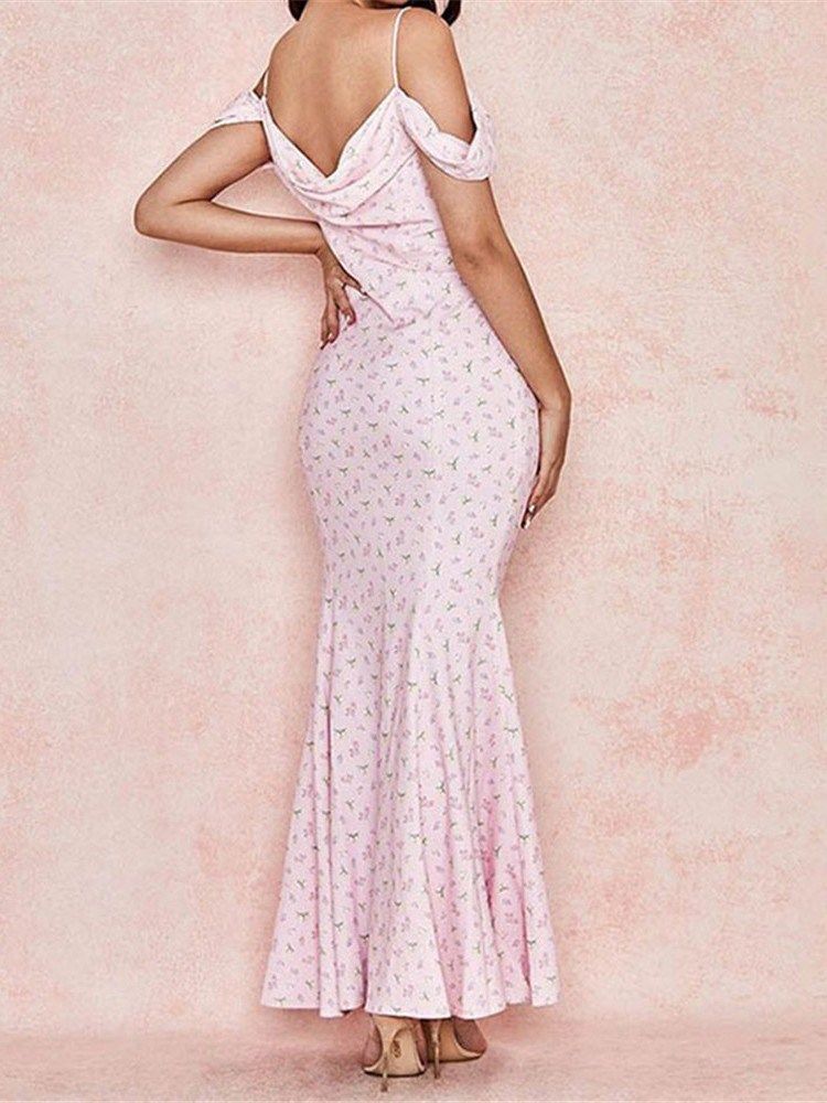 Naisten Lattiaan Ulottuva Lyhythihainen Villapaita Merenneito Bodycon-mekko