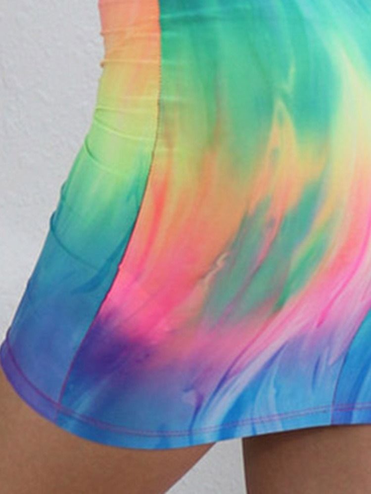 Naisten Liukuvärjätty Solmittava Pyöreä Kaula-aukkoinen Selkäosainen Muodollinen Mekko