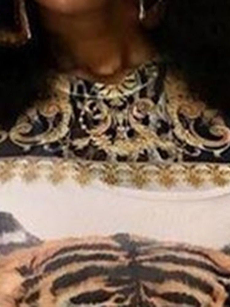 Naisten Lyhythihainen Pyöreä Kaula-aukko Polven Yläpuolella Oleva Eläin Bodycon-mekko
