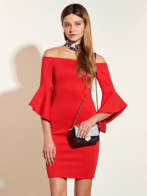 Naisten Olkapäät Paljastava Hihaton Bodycon-mekko