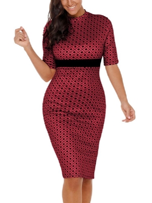 Naisten Patchwork Pullover Seksikäs Bodycon-mekko