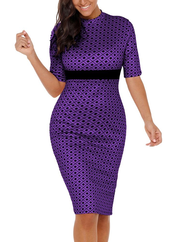 Naisten Patchwork Pullover Seksikäs Bodycon-mekko