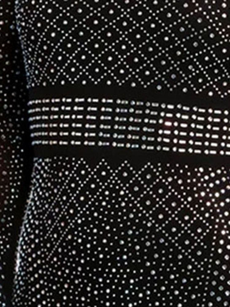 Naisten Pitkähihainen Geometrinen Keskivyötäröinen Mekko