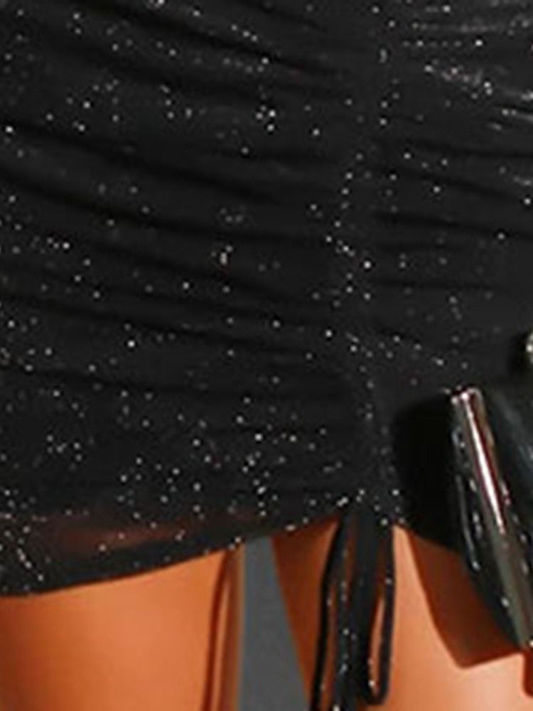 Naisten Pitkähihainen Polvipituinen Yksivärinen Bodycon-mekko
