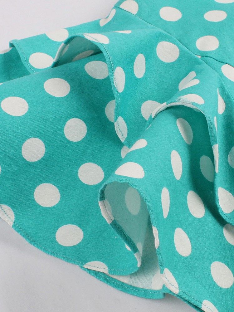 Naisten Polka-pisteillä Terälehtihihainen Polvipituinen Bodycon-mekko