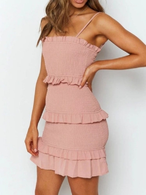 Naisten Polven Yläpuolelta Hihaton Neliömäinen Kaula-aukko Spagettihihna Bodycon-mekko Häävieraiden Mekko