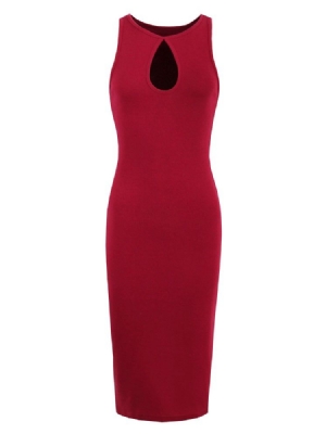 Naisten Pyöreä Kaula-aukko Yksinkertainen Ontto Bodycon-mekko