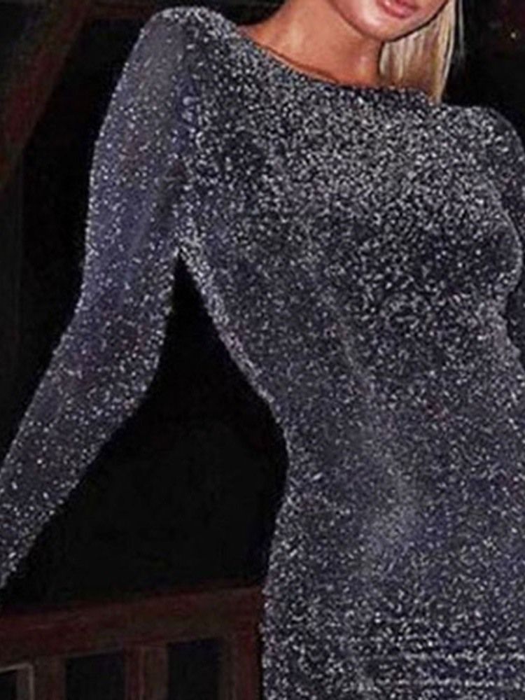 Naisten Pyöreä Kaula-aukkoinen Keskijalkainen Kevyt Bodycon-mekko