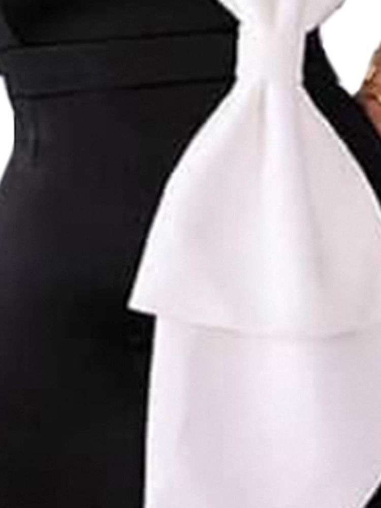 Naisten Rusetti Polvipituinen Pyöreä Kaula-aukko Bodycon-mekko