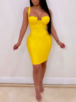 Naisten Selkäpohjainen Hihaton Yksivärinen Villapaita Bodycon-mekko