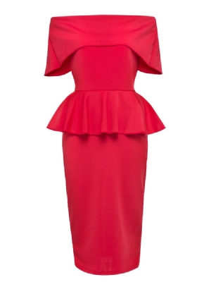Naisten Slash Neck Layered Ruffles Bodycon -mekko