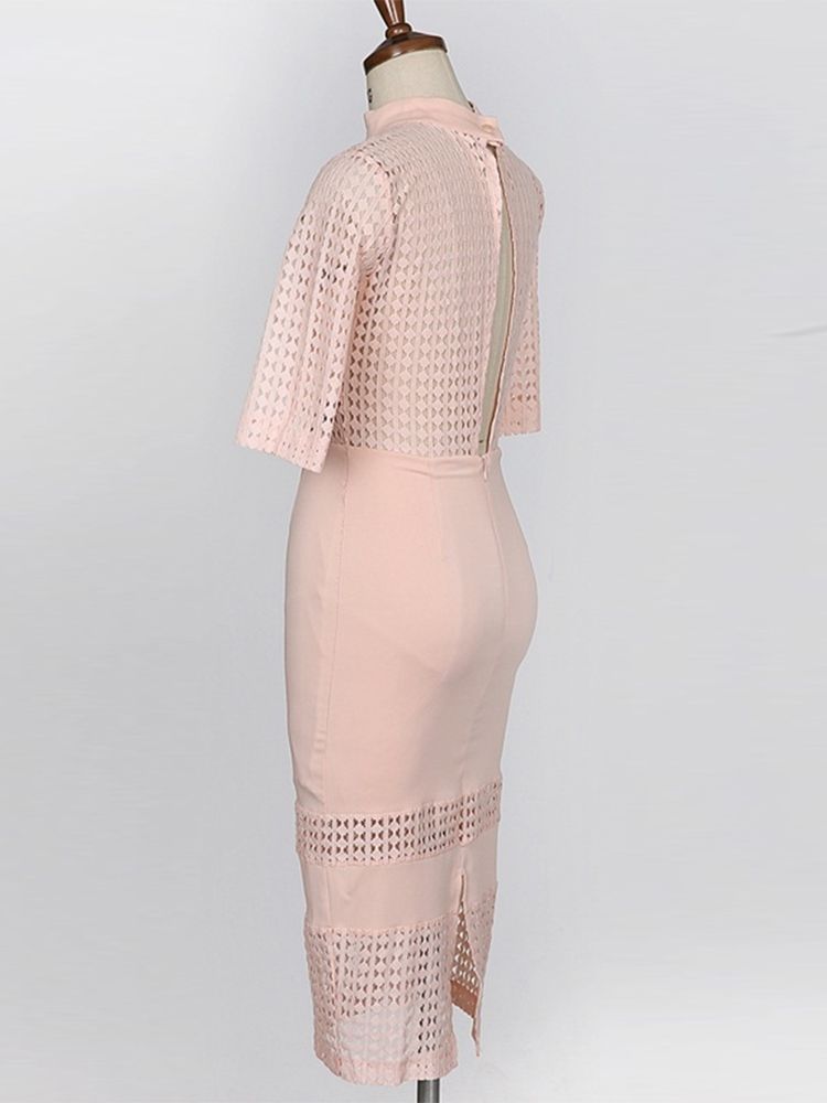 Naisten Vaaleanpunainen Ontto Tilkkutäkki Bodycon-mekko