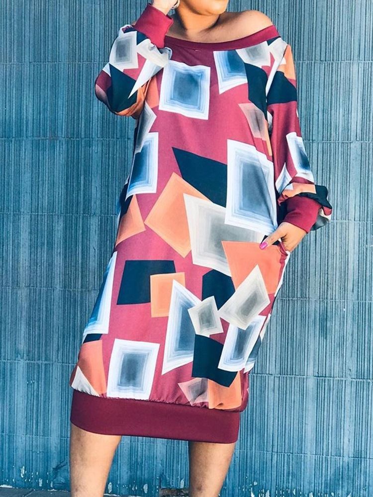 Pocket Mid-calf Pitkähihainen Rento Naisten Mekko
