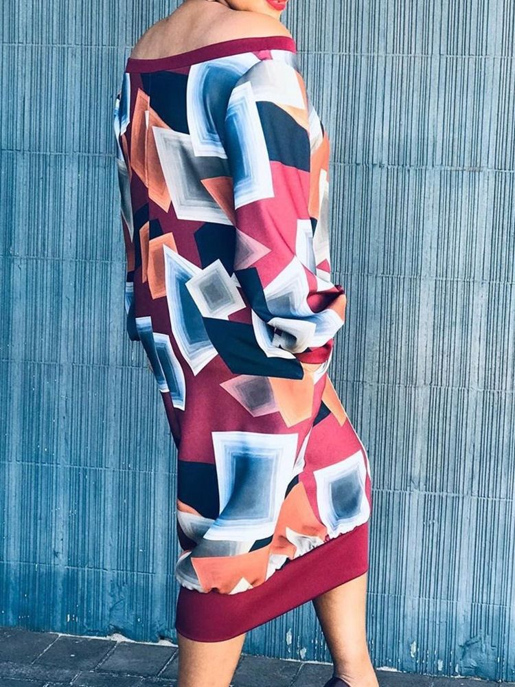 Pocket Mid-calf Pitkähihainen Rento Naisten Mekko