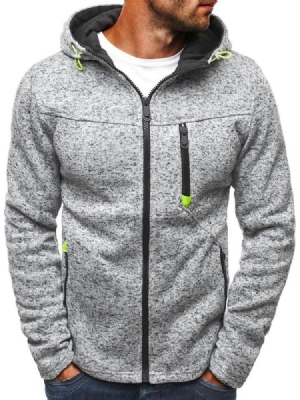 Cardigan Color Block Zipper Casual Miesten Hupparit