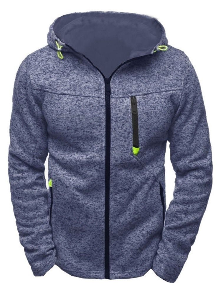 Cardigan Color Block Zipper Casual Miesten Hupparit
