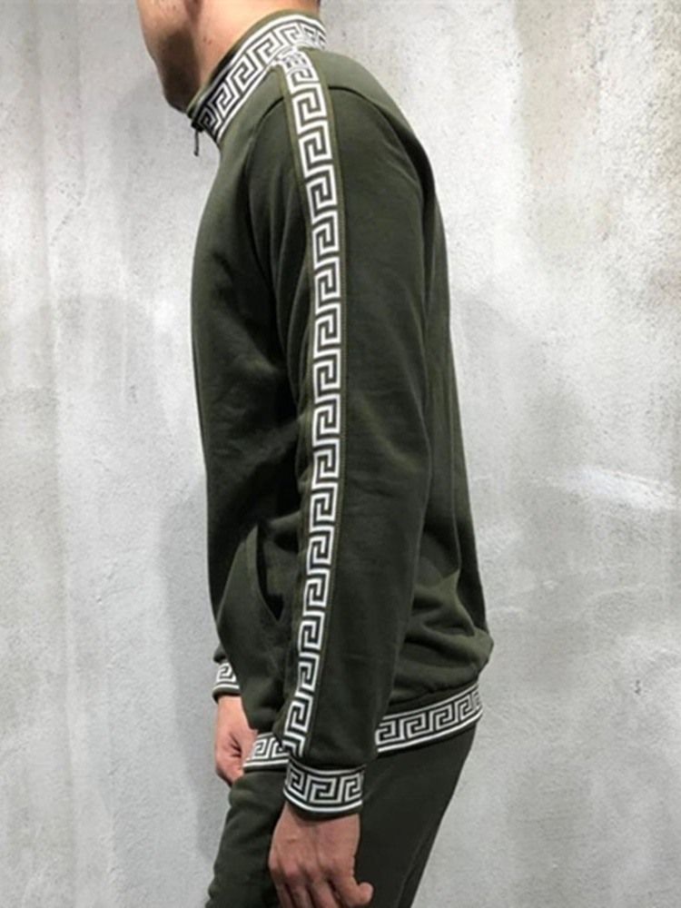 Cardigan Color Block Zipper European Miesten Hupparit
