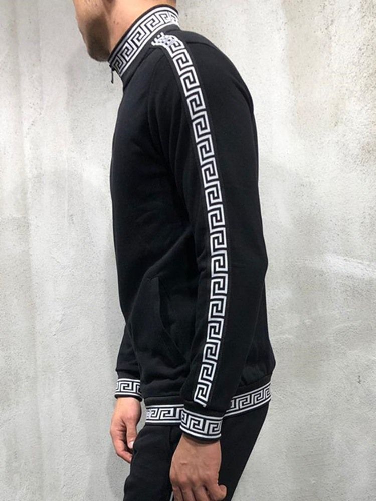 Cardigan Color Block Zipper European Miesten Hupparit
