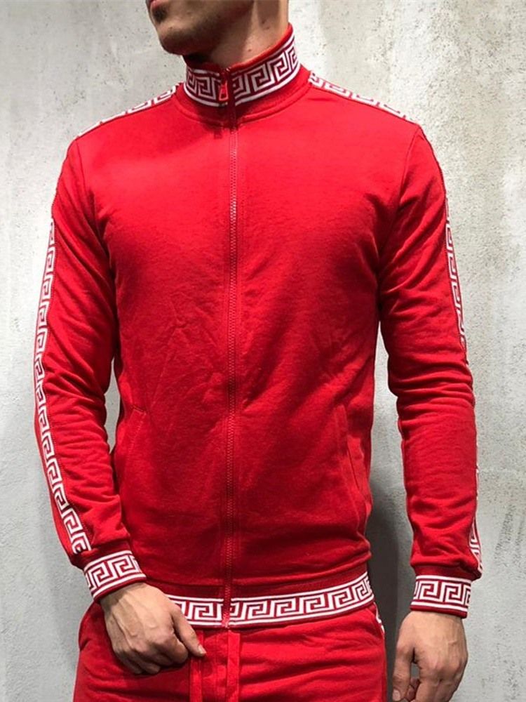 Cardigan Color Block Zipper European Miesten Hupparit