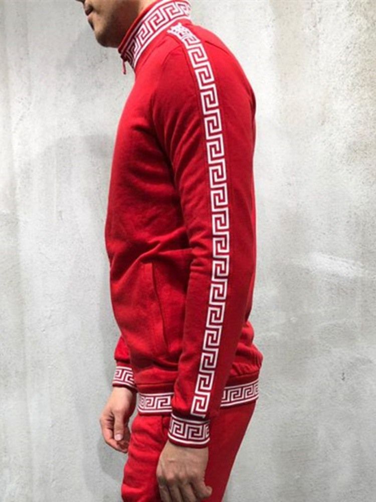 Cardigan Color Block Zipper European Miesten Hupparit