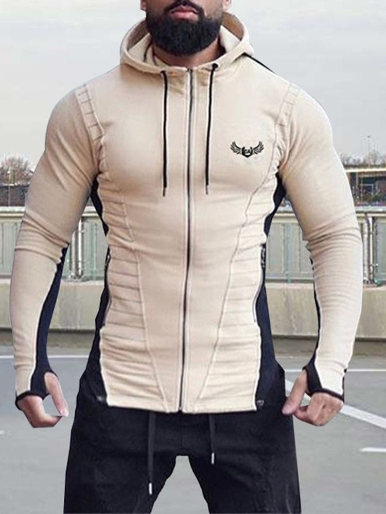 Cardigan Patchwork Color Block Sports Miesten Hupparit