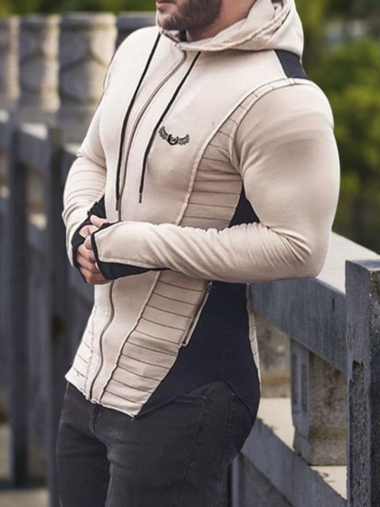 Cardigan Patchwork Color Block Sports Miesten Hupparit