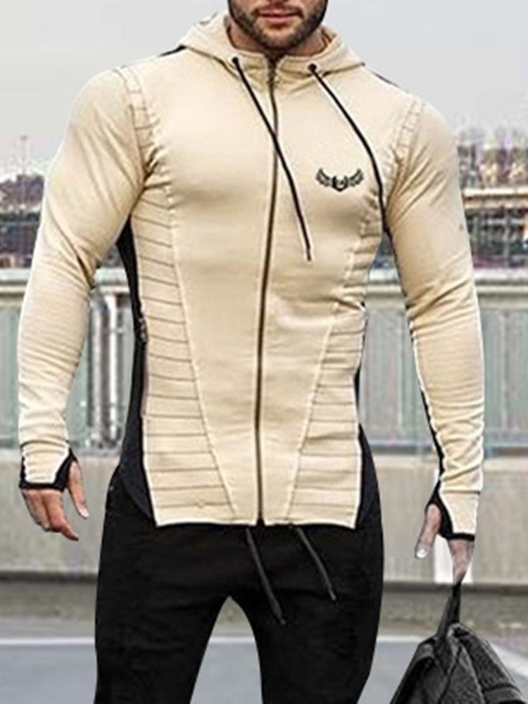 Cardigan Patchwork Color Block Sports Miesten Hupparit