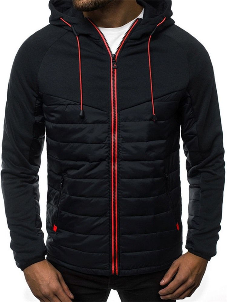 Cardigan Patchwork Slim Zipper Miesten Hupparit