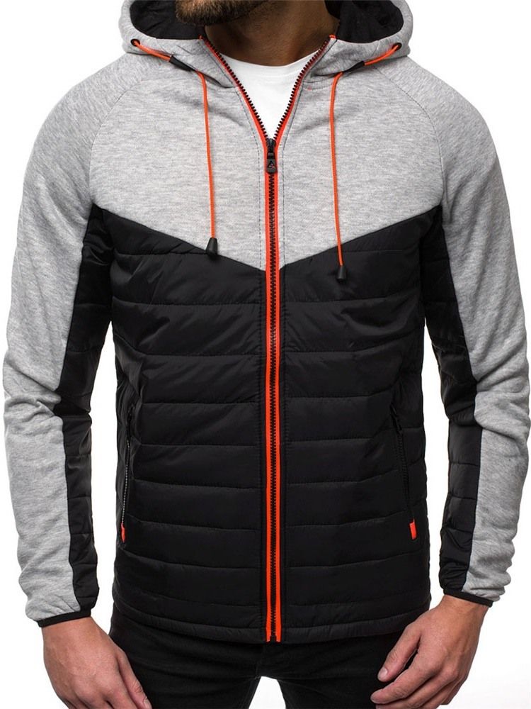 Cardigan Patchwork Slim Zipper Miesten Hupparit