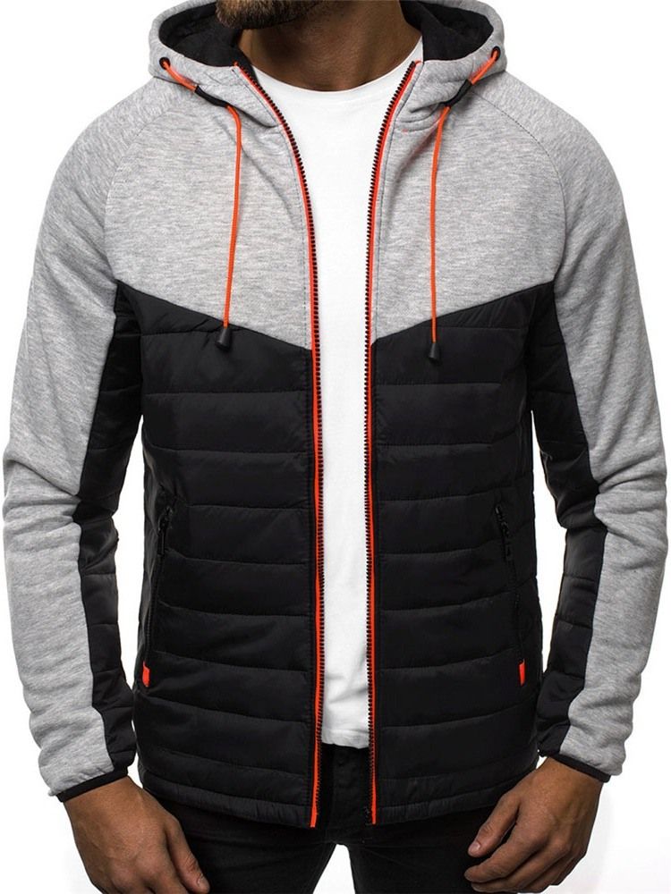 Cardigan Patchwork Slim Zipper Miesten Hupparit