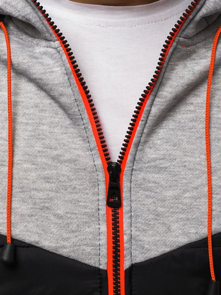 Cardigan Patchwork Slim Zipper Miesten Hupparit