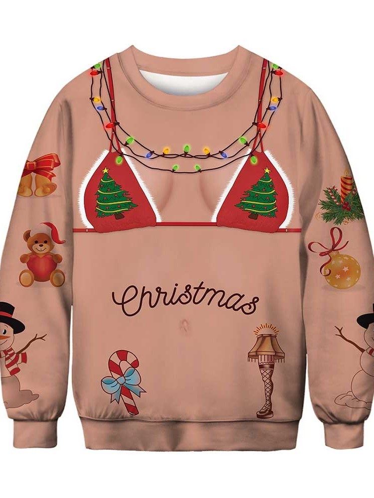 Christmas Color Block Casual Miesten Hupparit