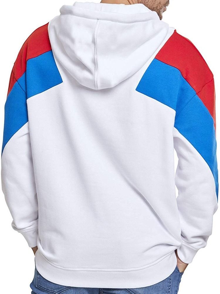 Color Block Fleece Pullover Casual Miesten Hupparit