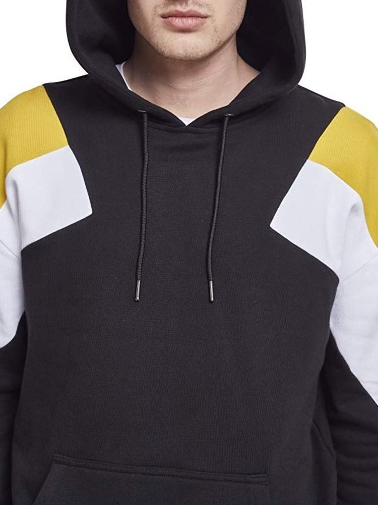 Color Block Fleece Pullover Casual Miesten Hupparit