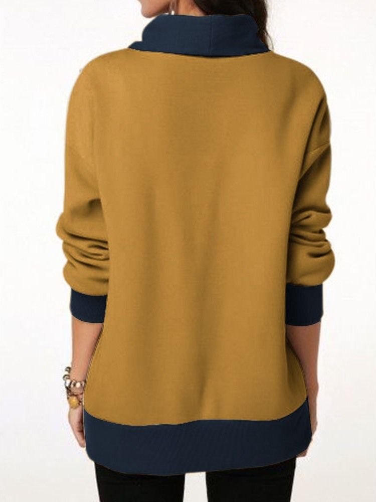 Color Block Regular Mid-length Naisten Pitkähihainen Huppari