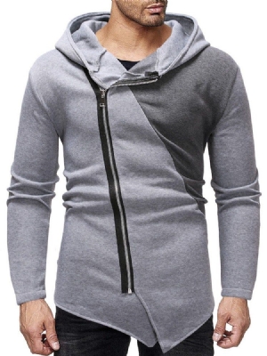 Color Block Vetoketjutakki Casual Miesten Ohuet Hupparit