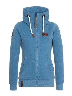 Naisten Kapea Kaula-aukkoinen Vetoketjullinen Hoddie