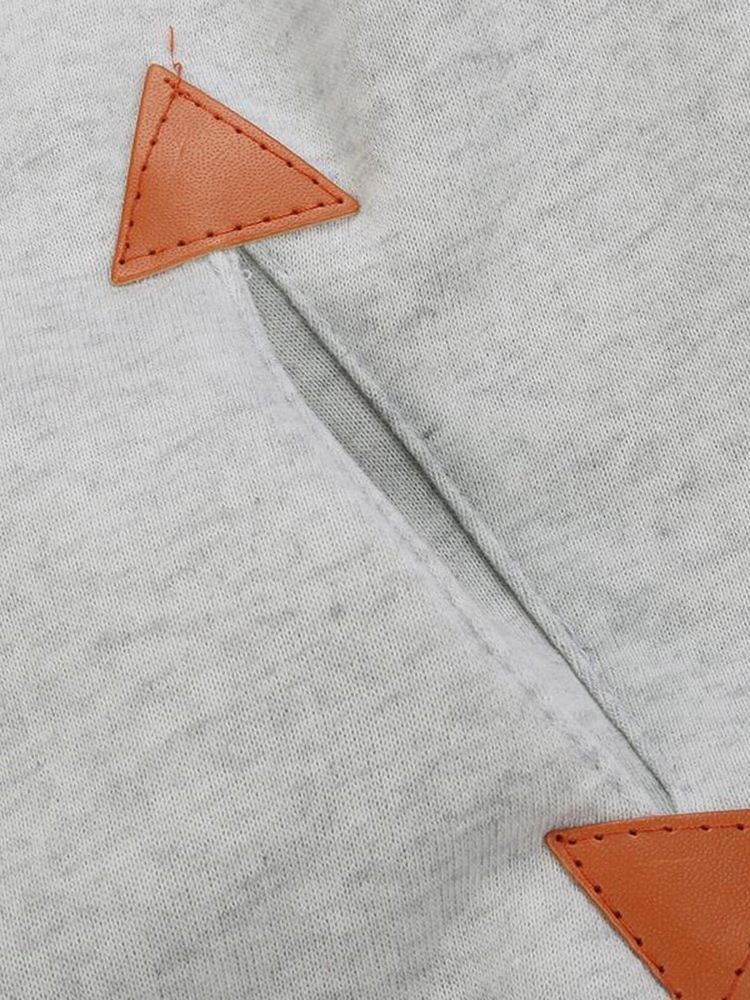 Naisten Patchwork-yksivärinen Keskipitkä Huppari