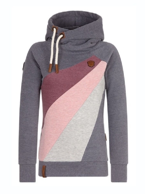 Naisten Väripatruuna Patchwork Pullover -huppari