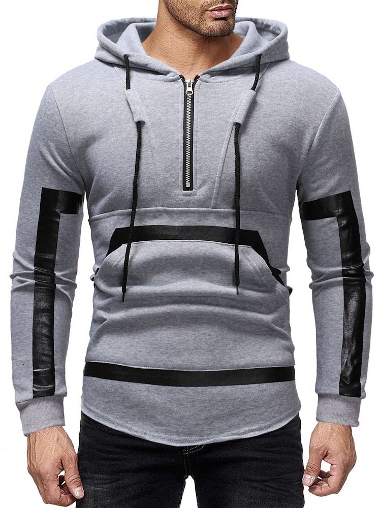 Patchwork Color Block Pullover Miesten Hupparit