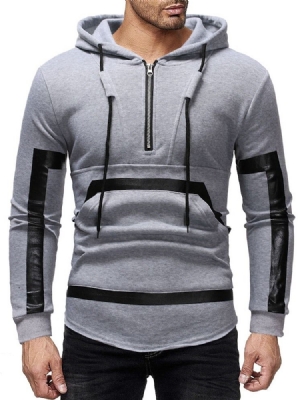 Patchwork Color Block Pullover Miesten Hupparit