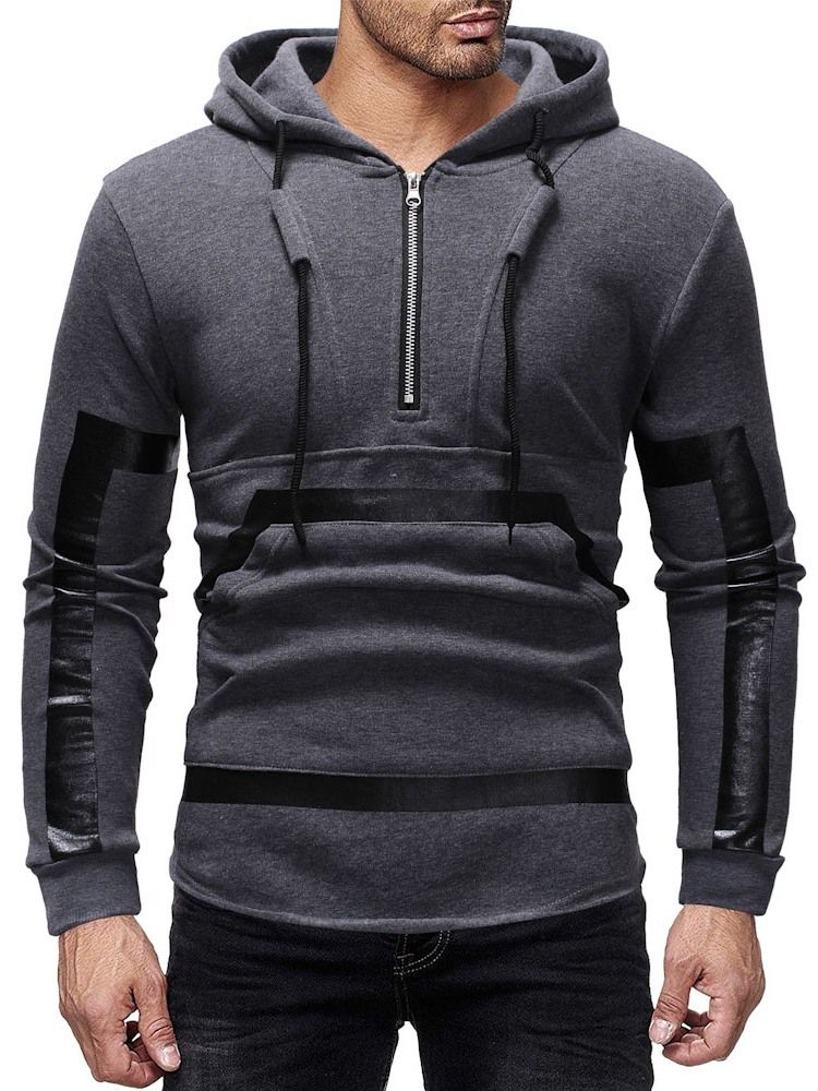 Patchwork Color Block Pullover Miesten Hupparit