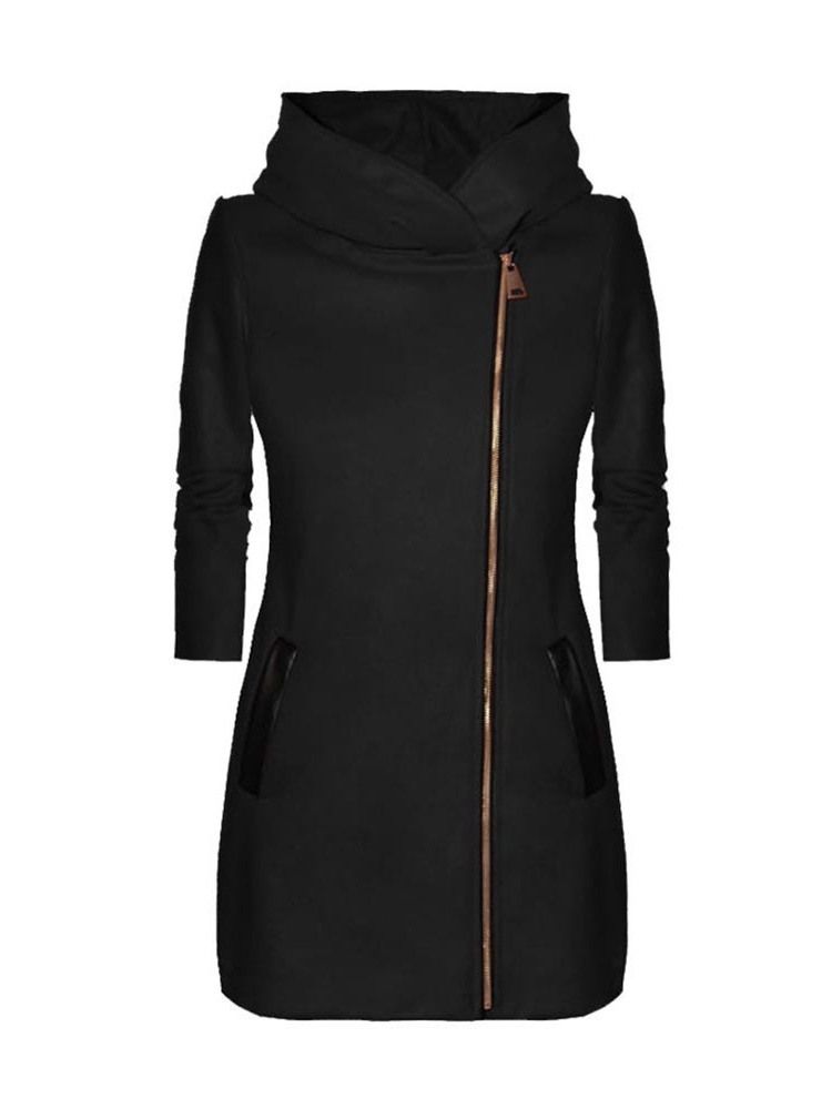 Plain Regular Zipper Long Sleeve Naisten Huppari