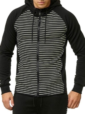 Pocket Cardigan Stripe Casual Miesten Hupparit