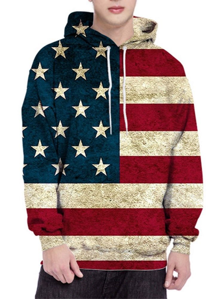 Pullover Color Block Print Miesten Hupparit
