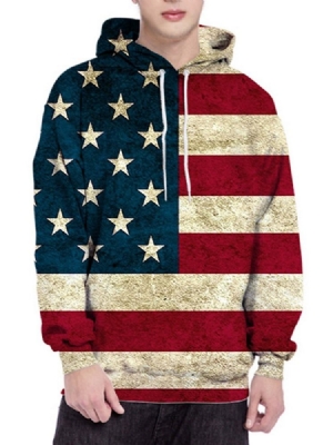 Pullover Color Block Print Miesten Hupparit