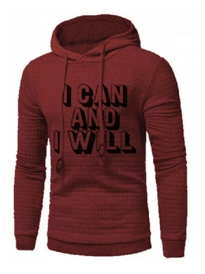 Pullover Print Letter -huppariset Miesten Ohuet Hupparit