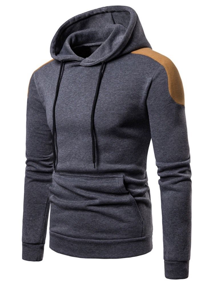 Väri Block Patchwork Pullover Fall Pullover Miesten Hupparit