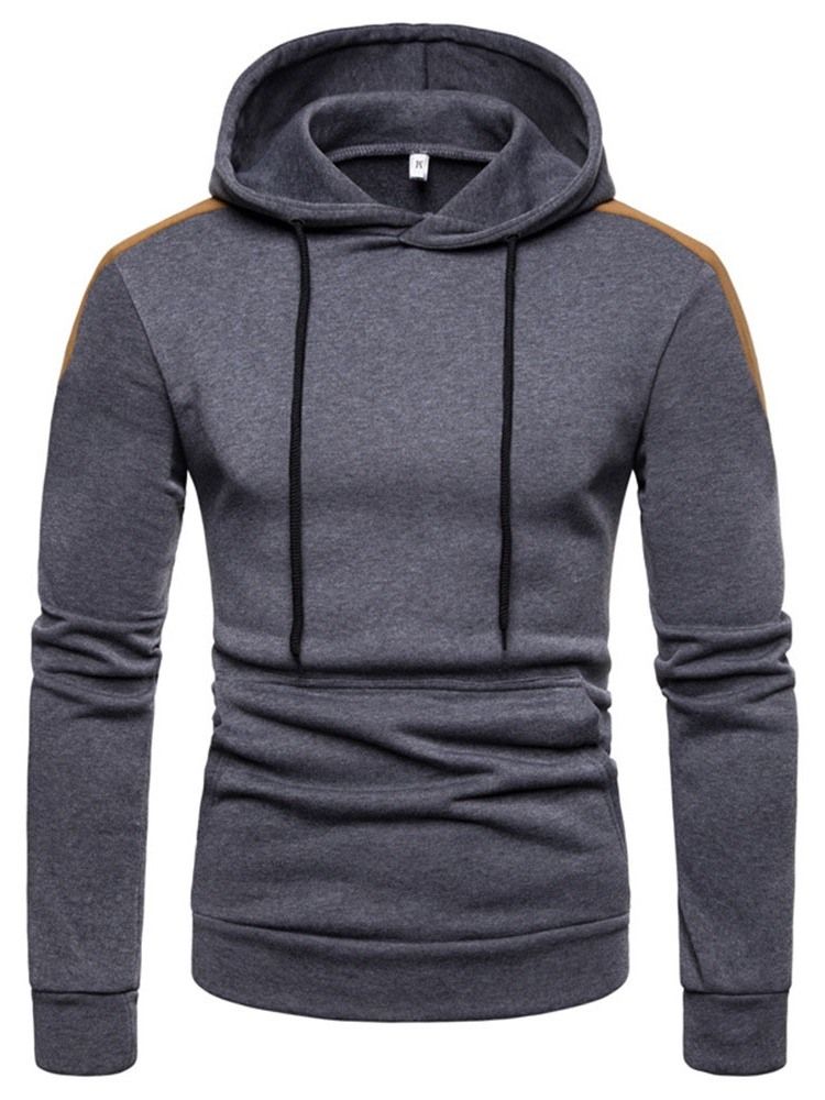 Väri Block Patchwork Pullover Fall Pullover Miesten Hupparit